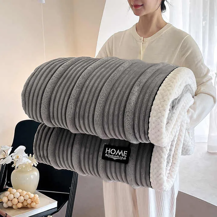 بطانيات فاخرة لتزيين المنزل منفوشة ناعمة سميكة من القطيفة بطانية دافئة للسرير الشتوي Luxury Home Decor Blankets Fluffy Soft Thick Plush Warm Winter Bed Blanket