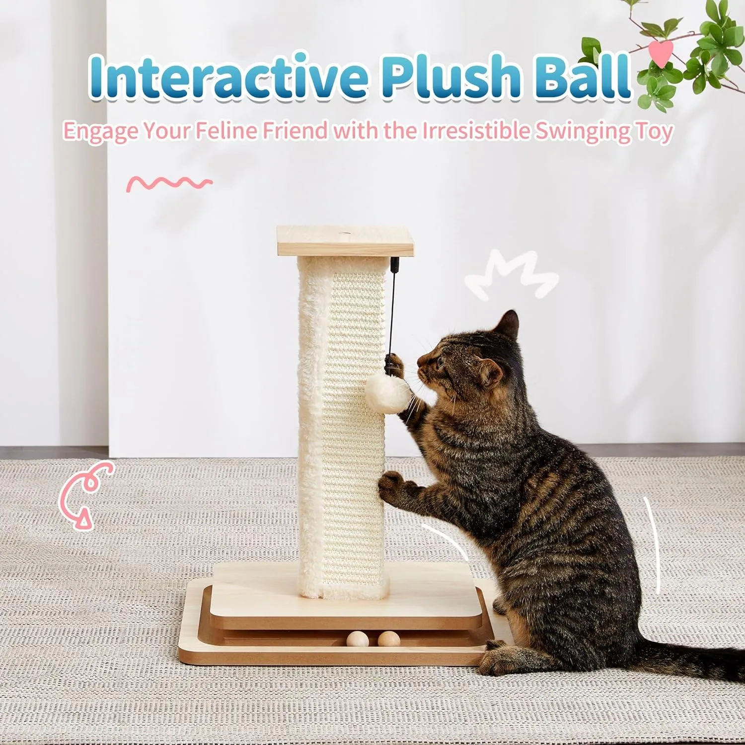 2-in-1 Mushroom Cat Scratcher with Sisal Ropes
