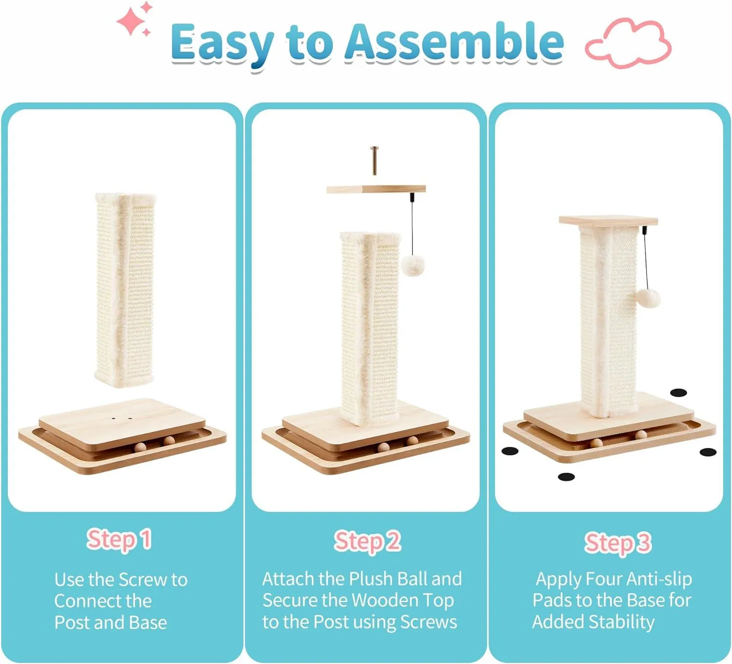 2-in-1 Mushroom Cat Scratcher with Sisal Ropes