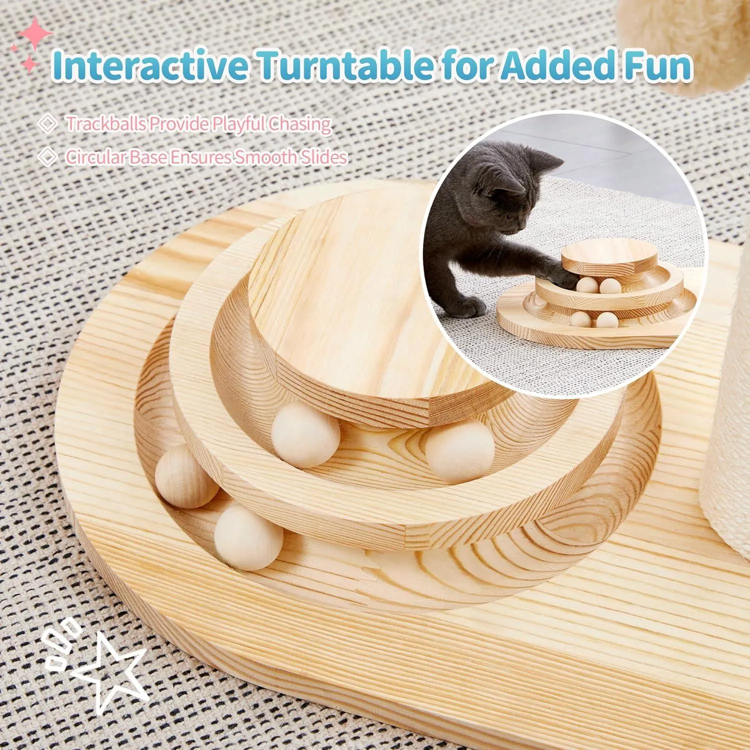 2-in-1 Mushroom Cat Scratcher with Sisal Ropes