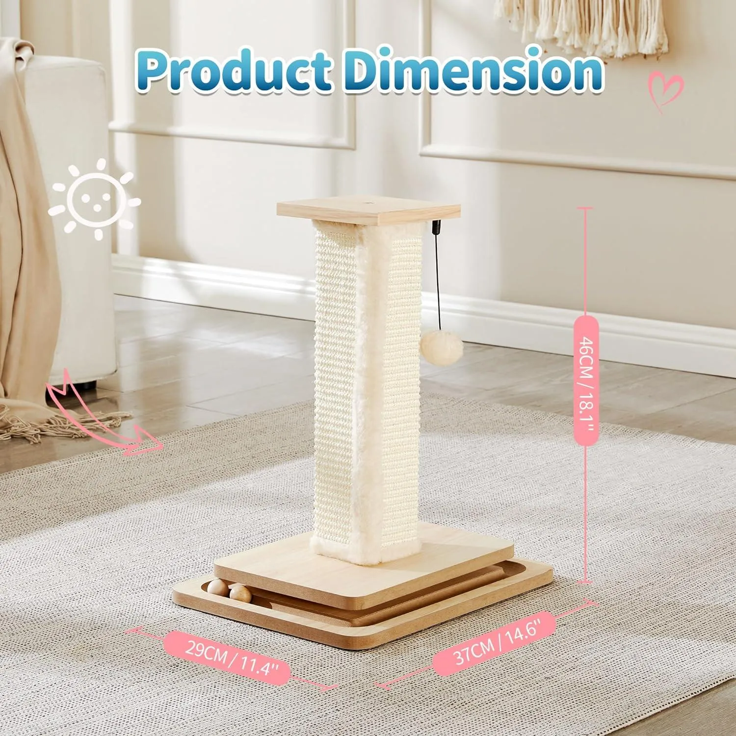 2-in-1 Mushroom Cat Scratcher with Sisal Ropes