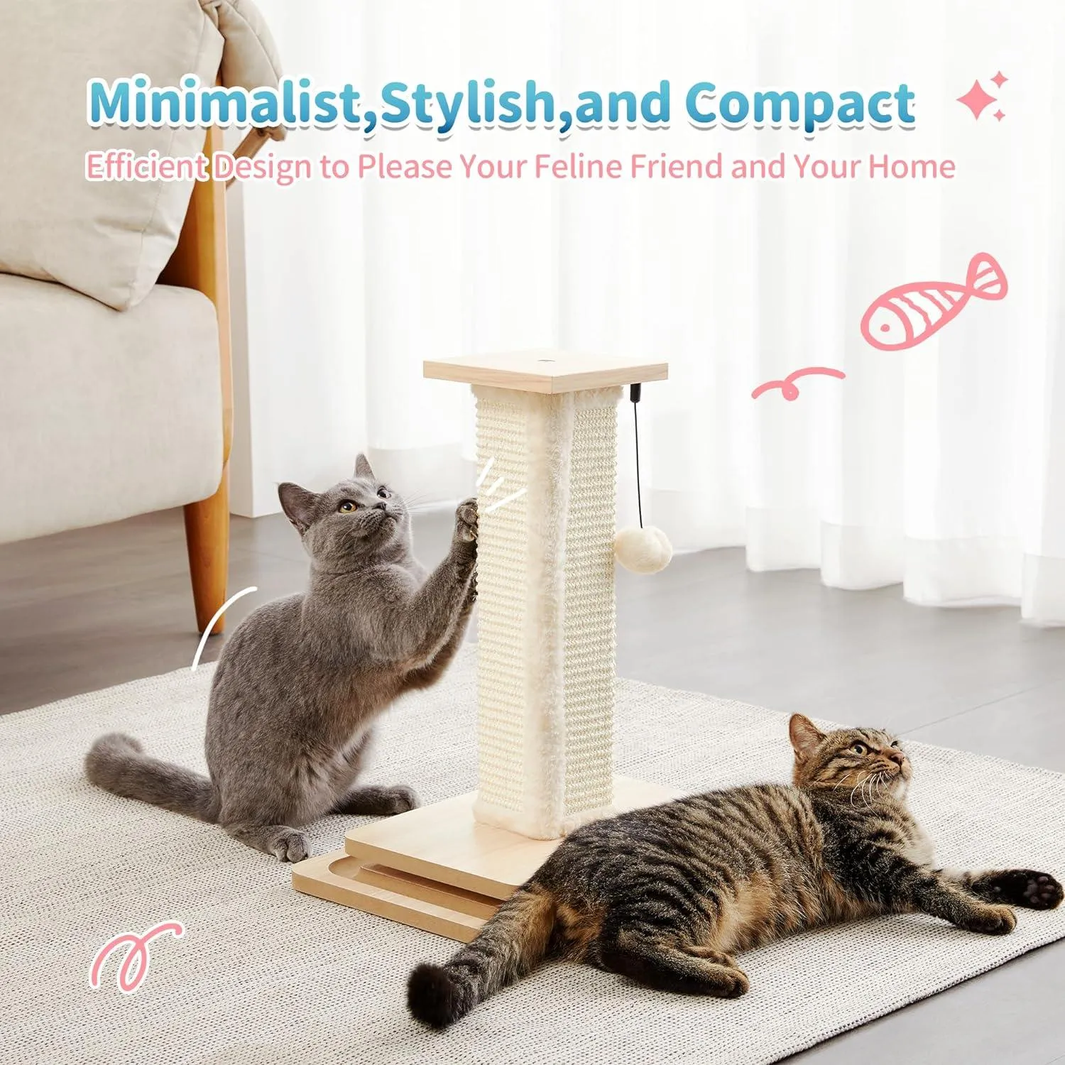 2-in-1 Mushroom Cat Scratcher with Sisal Ropes