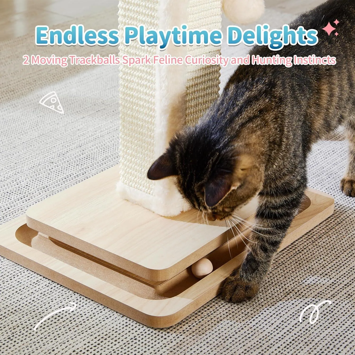 2-in-1 Mushroom Cat Scratcher with Sisal Ropes