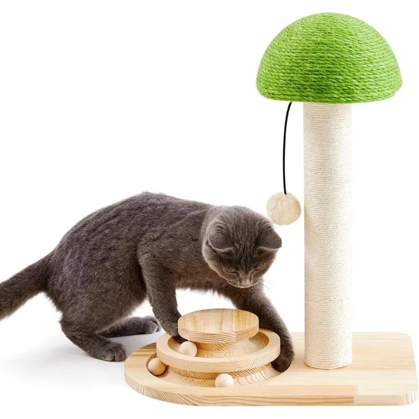 2-in-1 Mushroom Cat Scratcher with Sisal Ropes