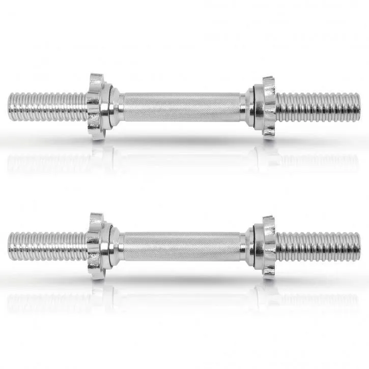 2x Dumbbell Bars 35cm with Starlock Collars - Chrome
