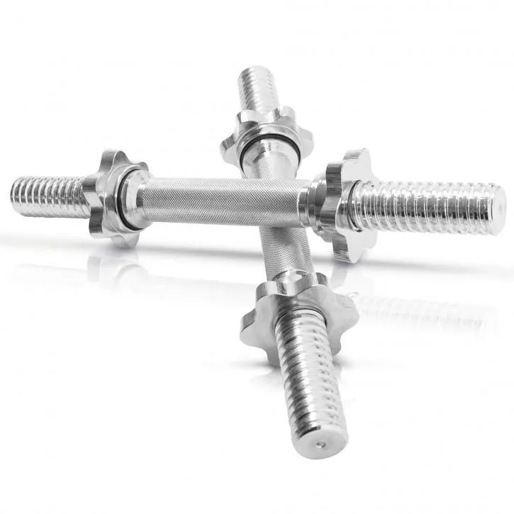 2x Dumbbell Bars 35cm with Starlock Collars - Chrome