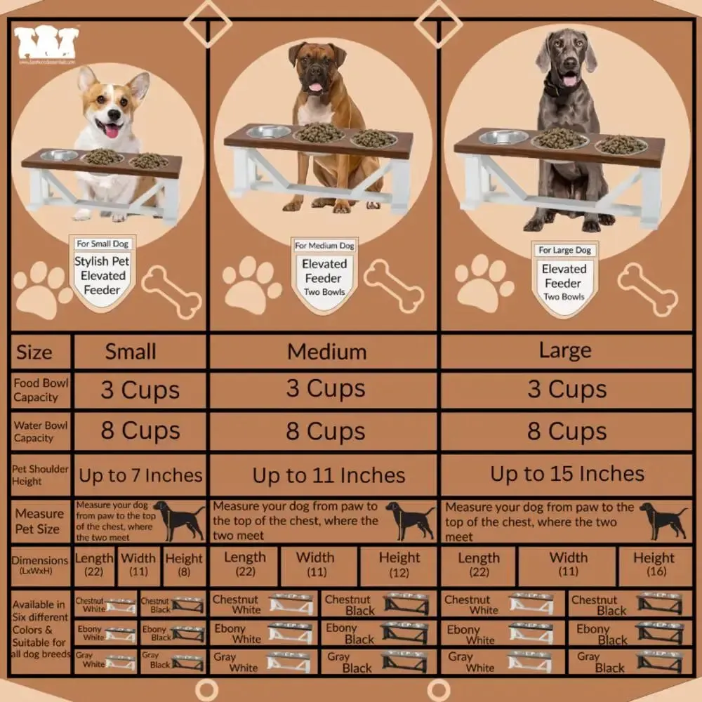 3 Bowl Dog Feeder and Stand Best triple diner feeder with White Bases & Slow Feed Option