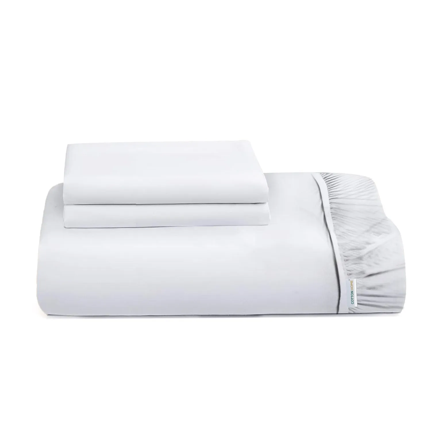 3 Piece Fitted Sheet Set Super Soft White Twin Size 160x200 30cm with 2 Pillow Case