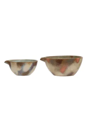 7 3/4" Stoneware Flour Batter Bowls Set of 2