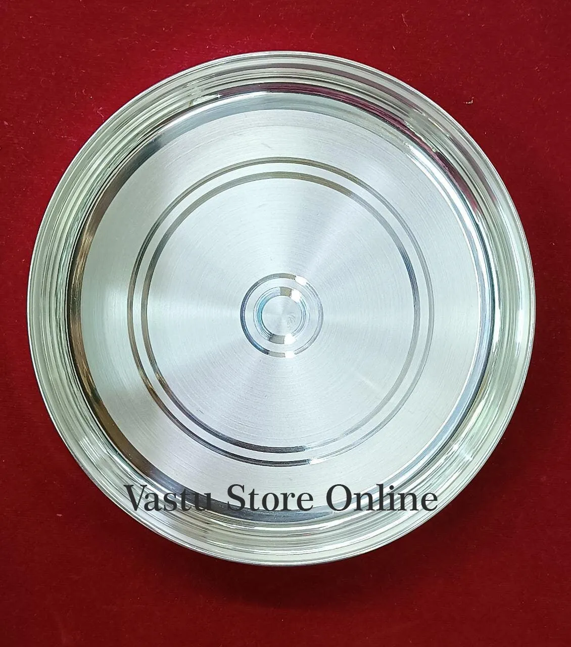 999 Fine Pure Silver Handmade solid Plan Thali, Plate/ Tray for Meal, Pooja - 11 Inch approx 475  gram approx