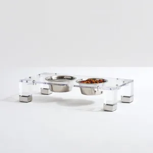 Acrylic Glam Feeder with Silver Accents