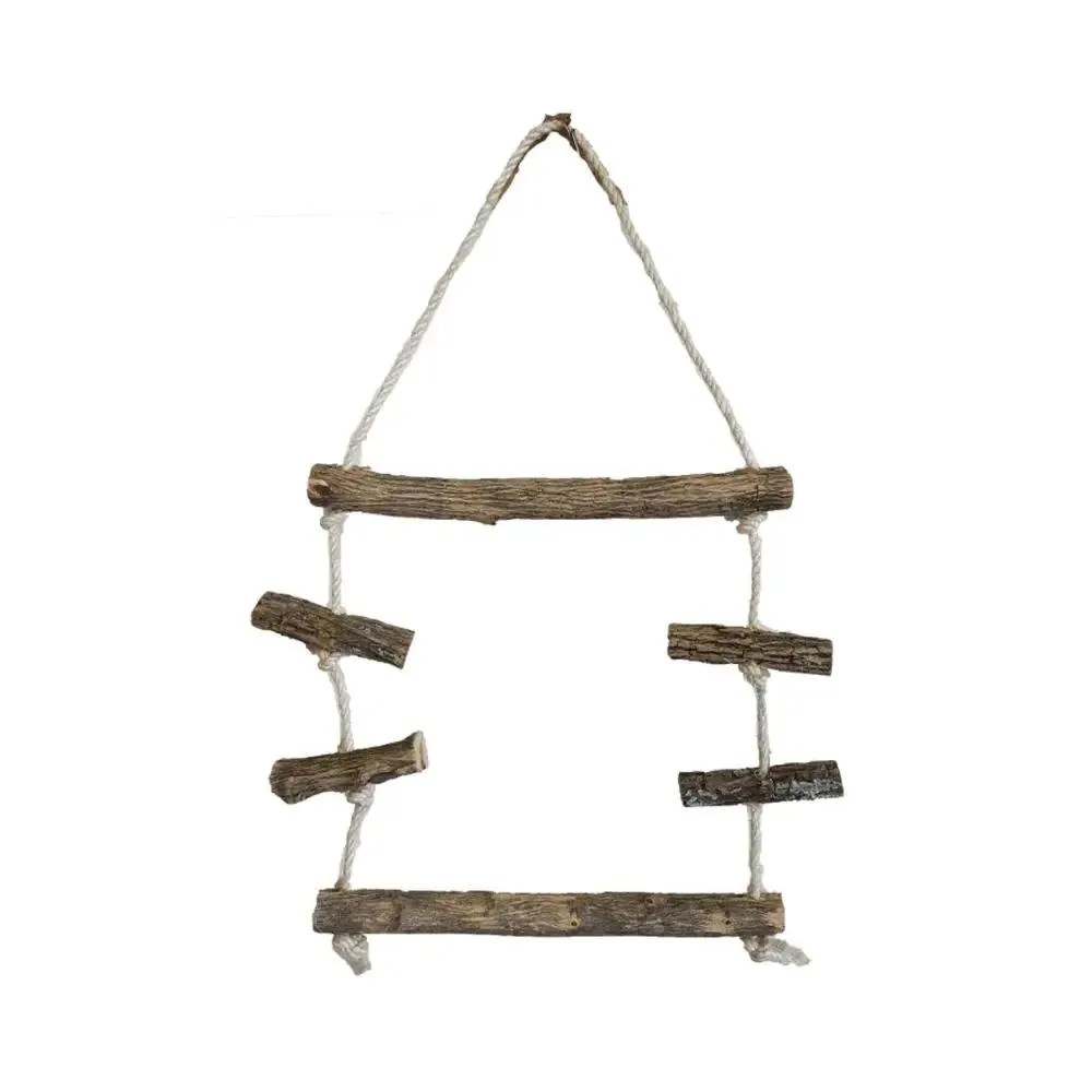 Akwa Natural Sekelbos Wood & Rope Swing Medium Bird Toy