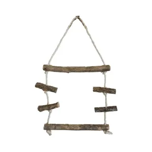 Akwa Natural Sekelbos Wood & Rope Swing Medium Bird Toy