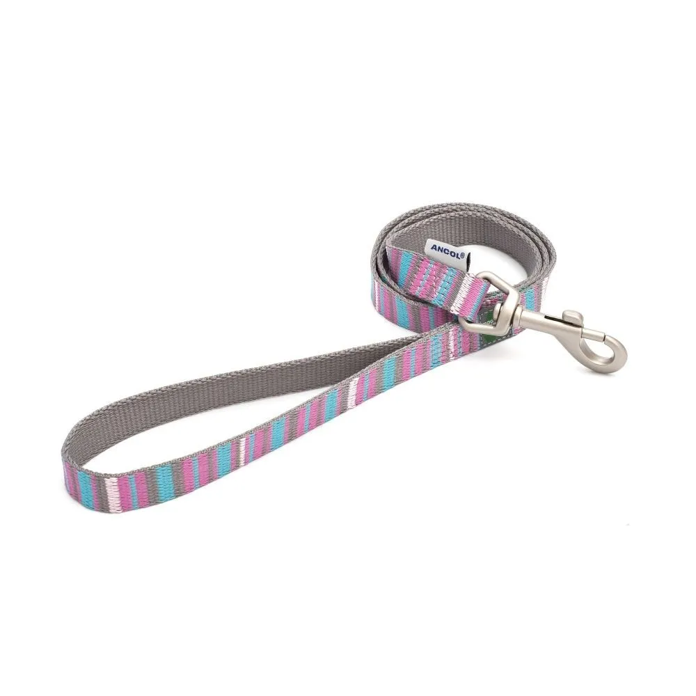 Ancol Made From Pink Candy Stripe Lead