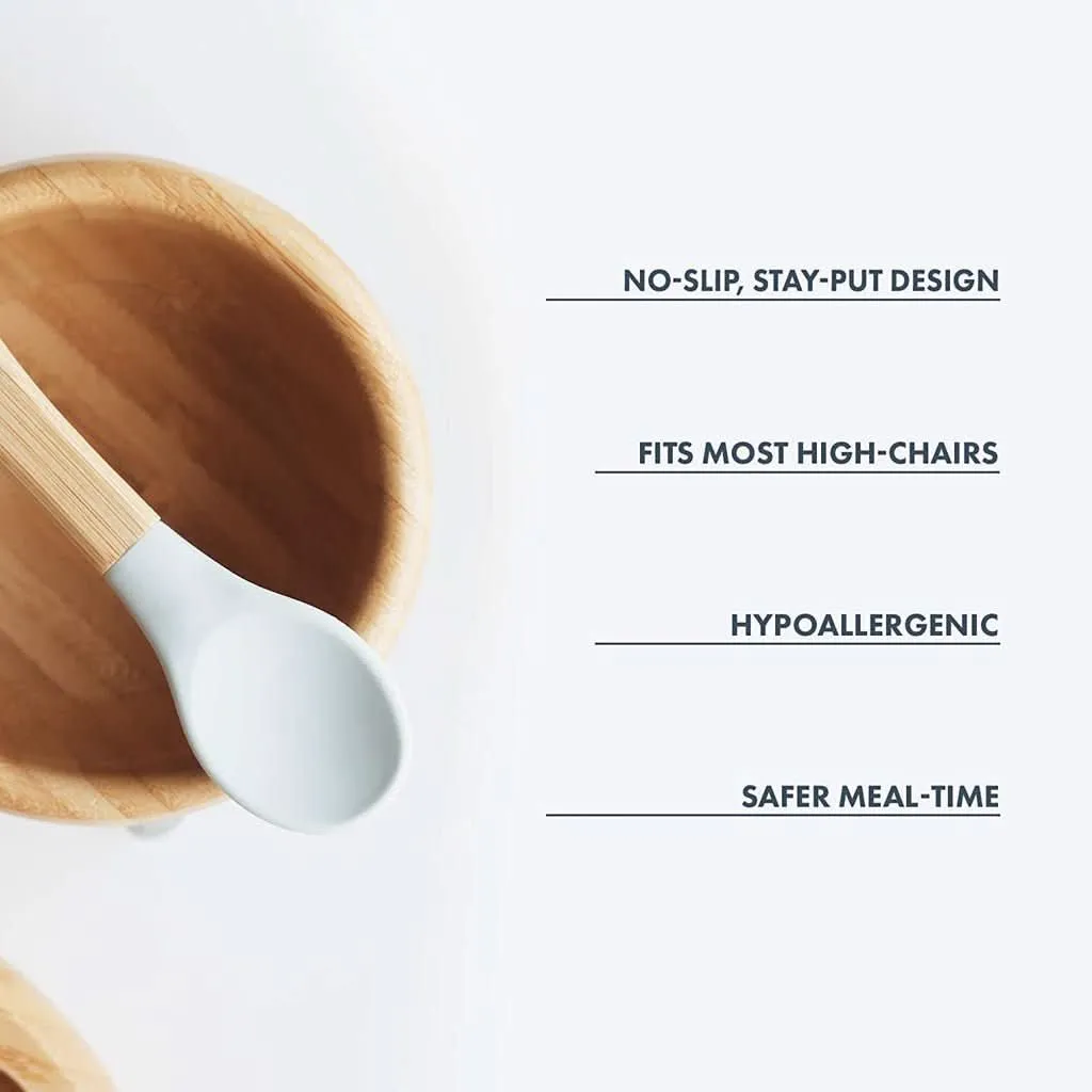 Avanchy Baby Bamboo Stay Put Suction Bowl   Spoon