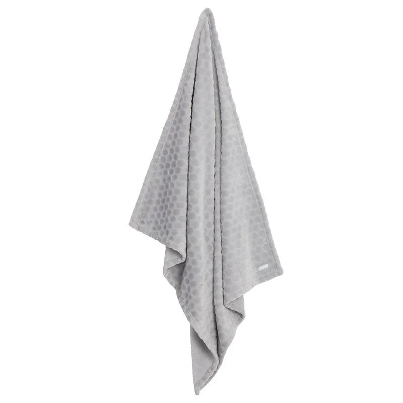 BABY EMBOSSED CIRCLES PLUSH BLANKET-GREY (75 x 90 cm) (PK4) 19C245
