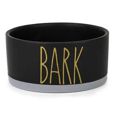 Barkley and Bella Ceramic Bark Dog Bowl