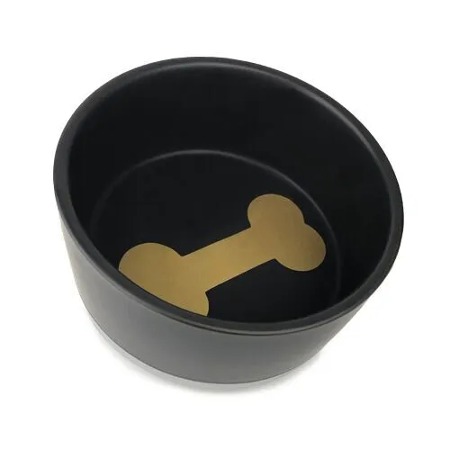 Barkley and Bella Ceramic Bark Dog Bowl