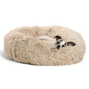 Best Friends by Sheri The Original Calming Donut Cat & Dog Bed, Taupe Shag Fur