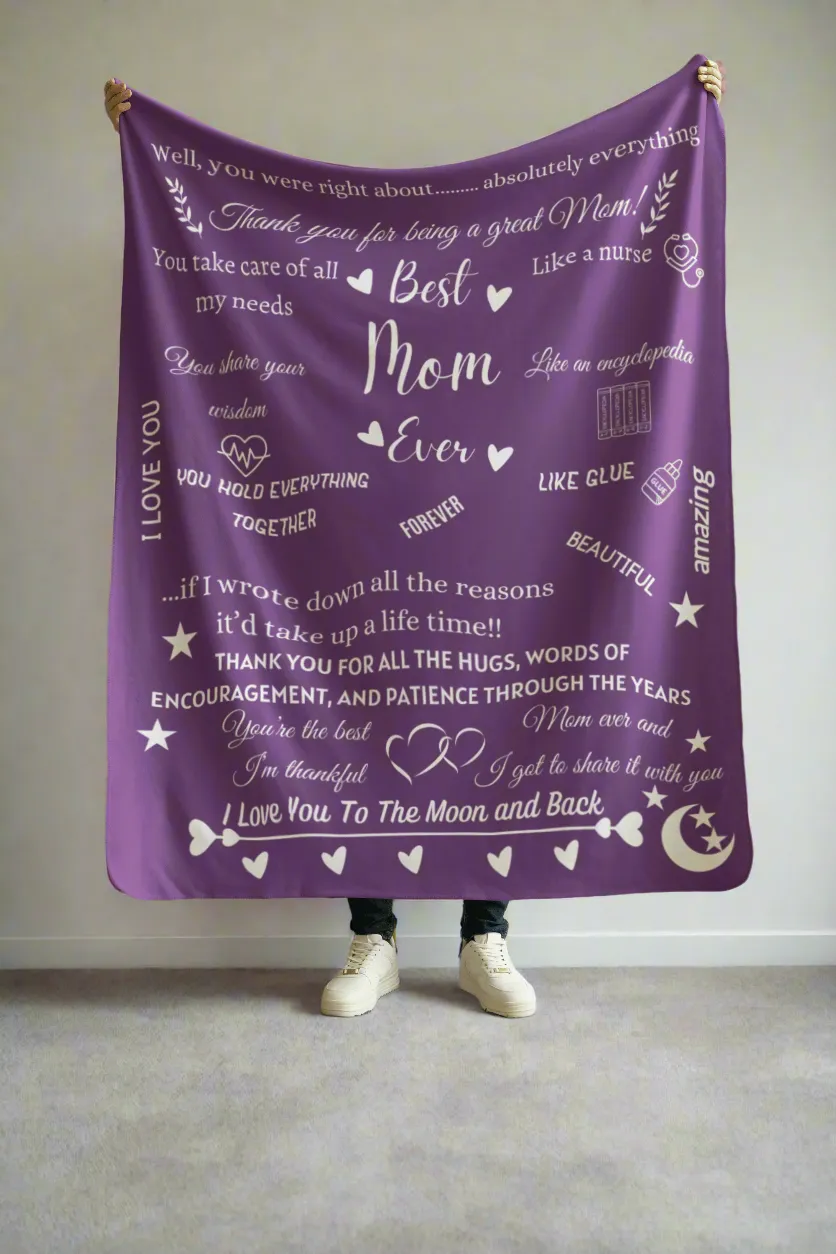 Best Mom Ever Plush Fleece Blanket