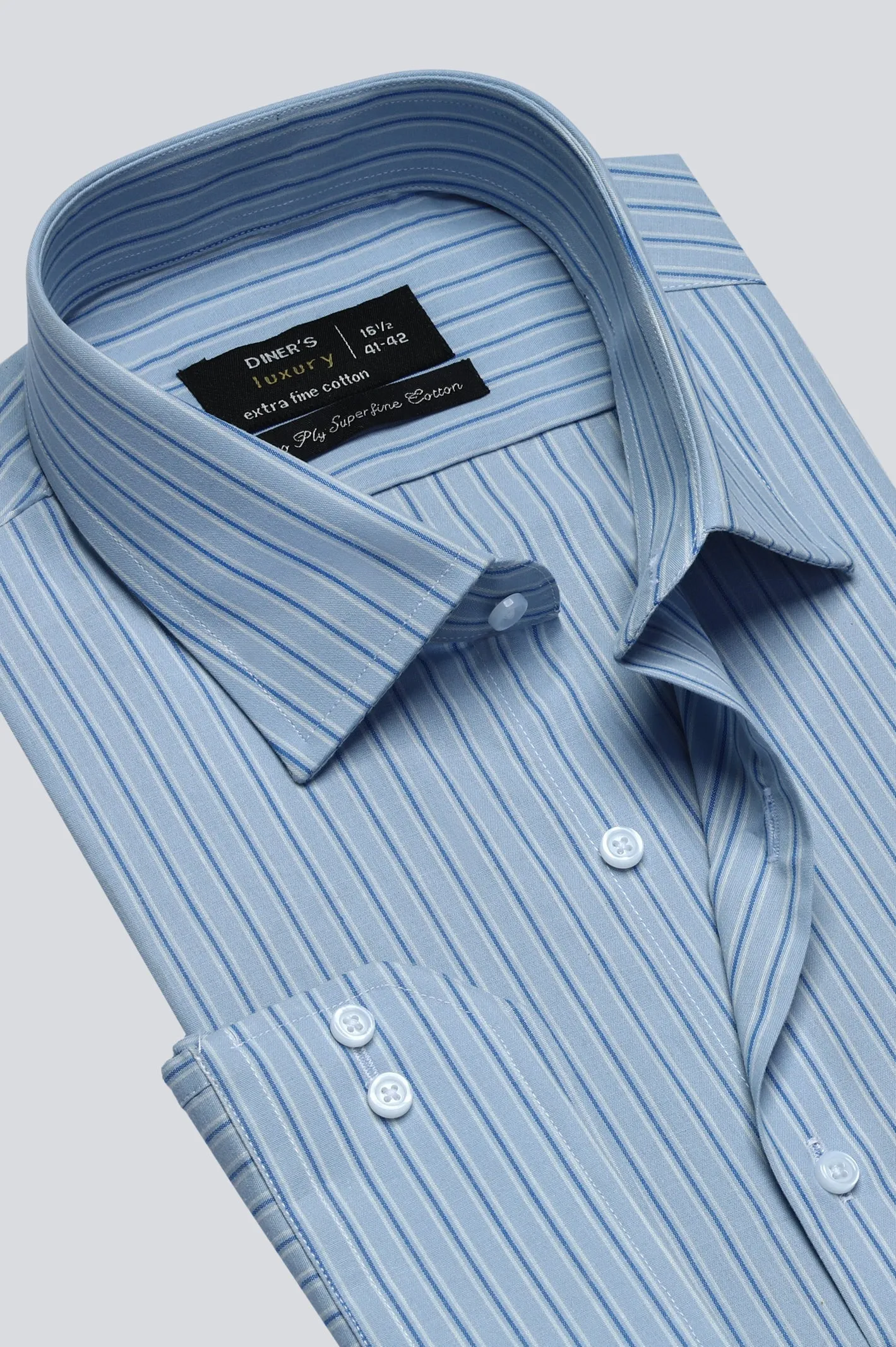 Blue Broad Stripe Formal Shirt