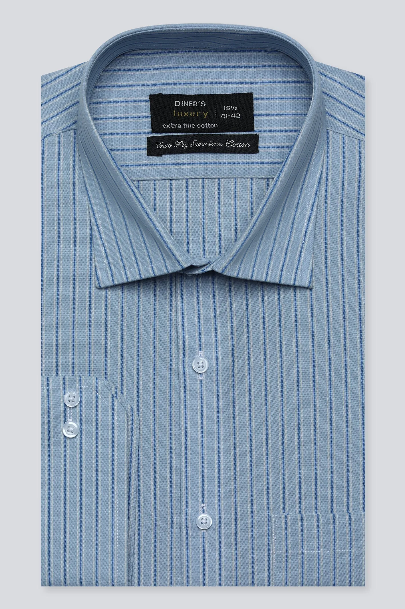 Blue Broad Stripe Formal Shirt