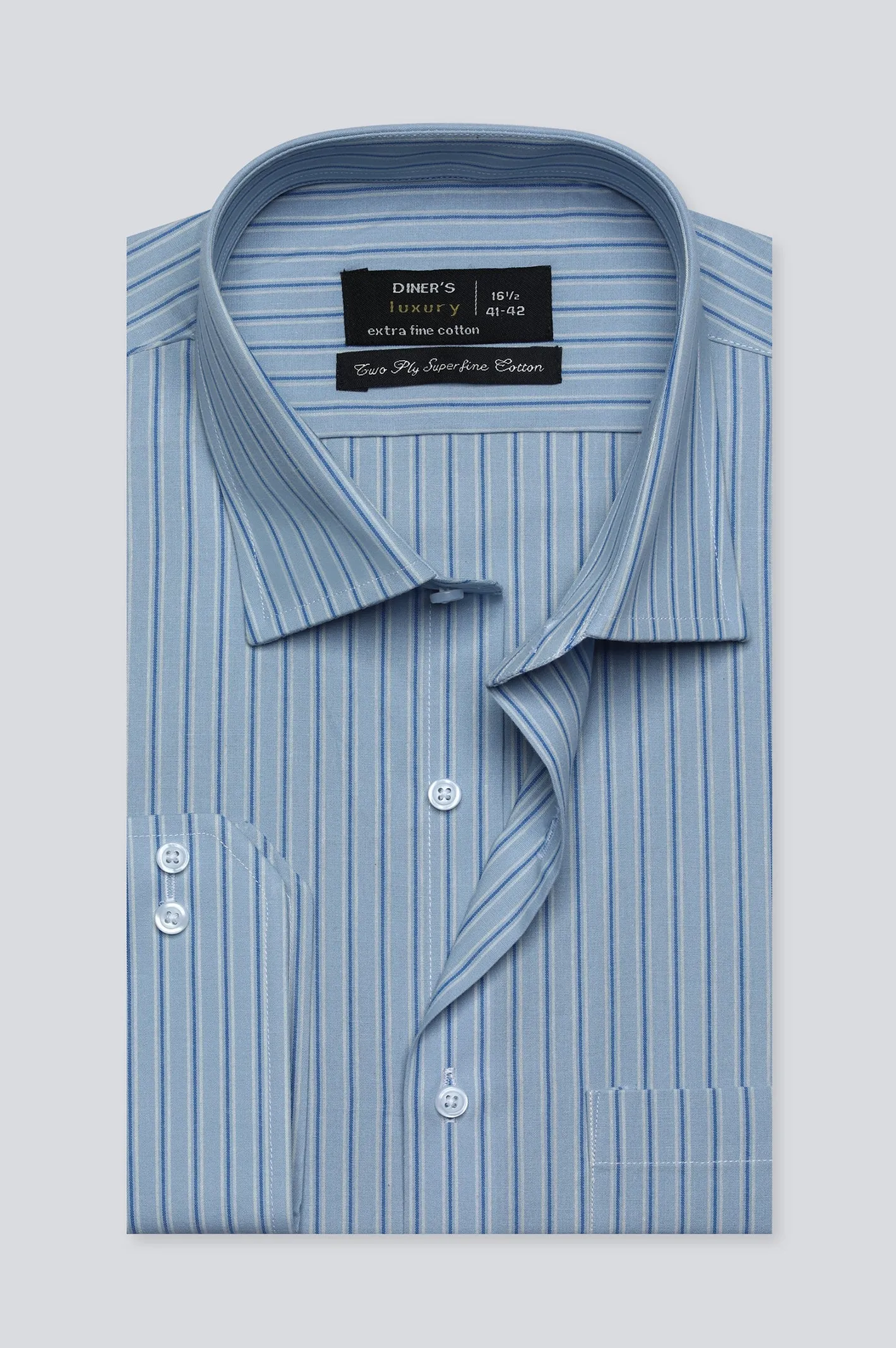 Blue Broad Stripe Formal Shirt