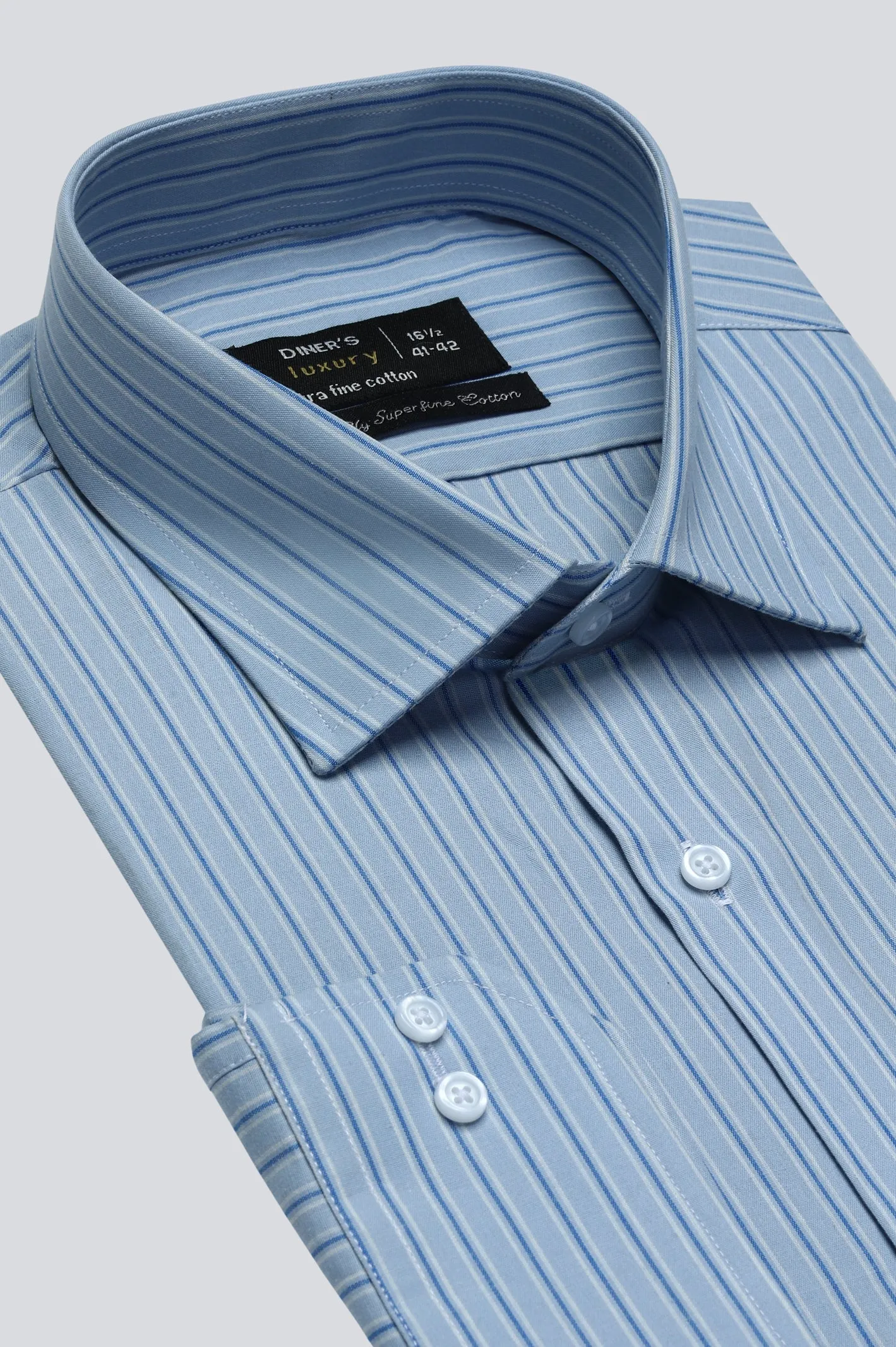Blue Broad Stripe Formal Shirt