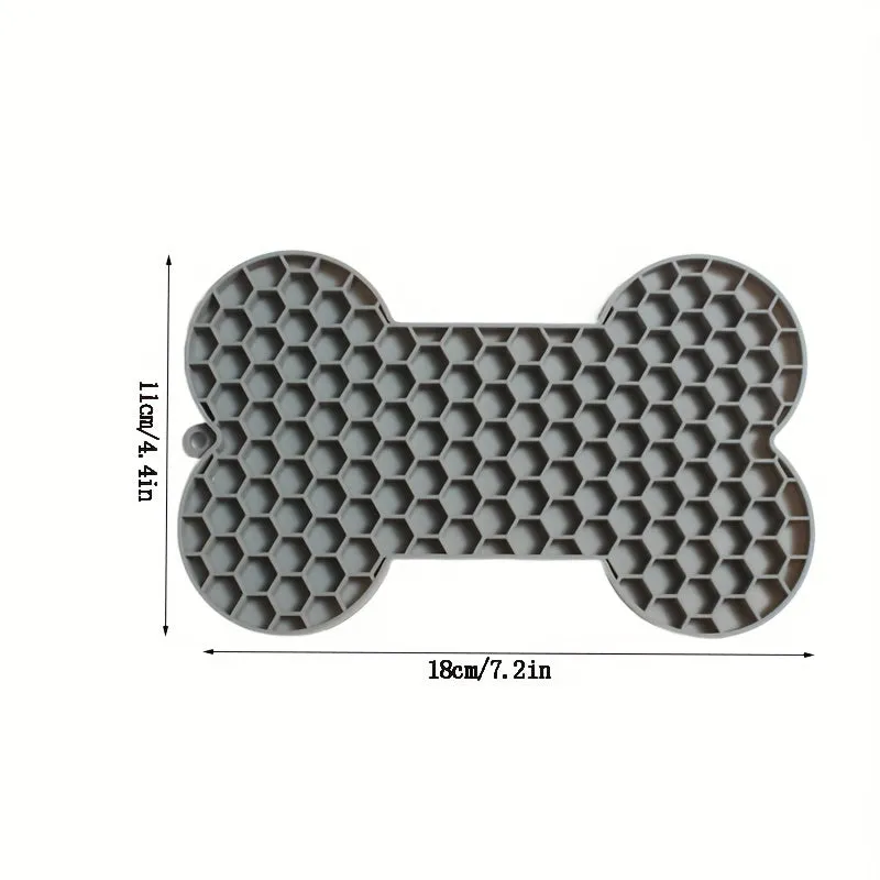 Boredom and Anxiety Relief Dog Lick Mat BoneShaped Silicone Slow Feeder