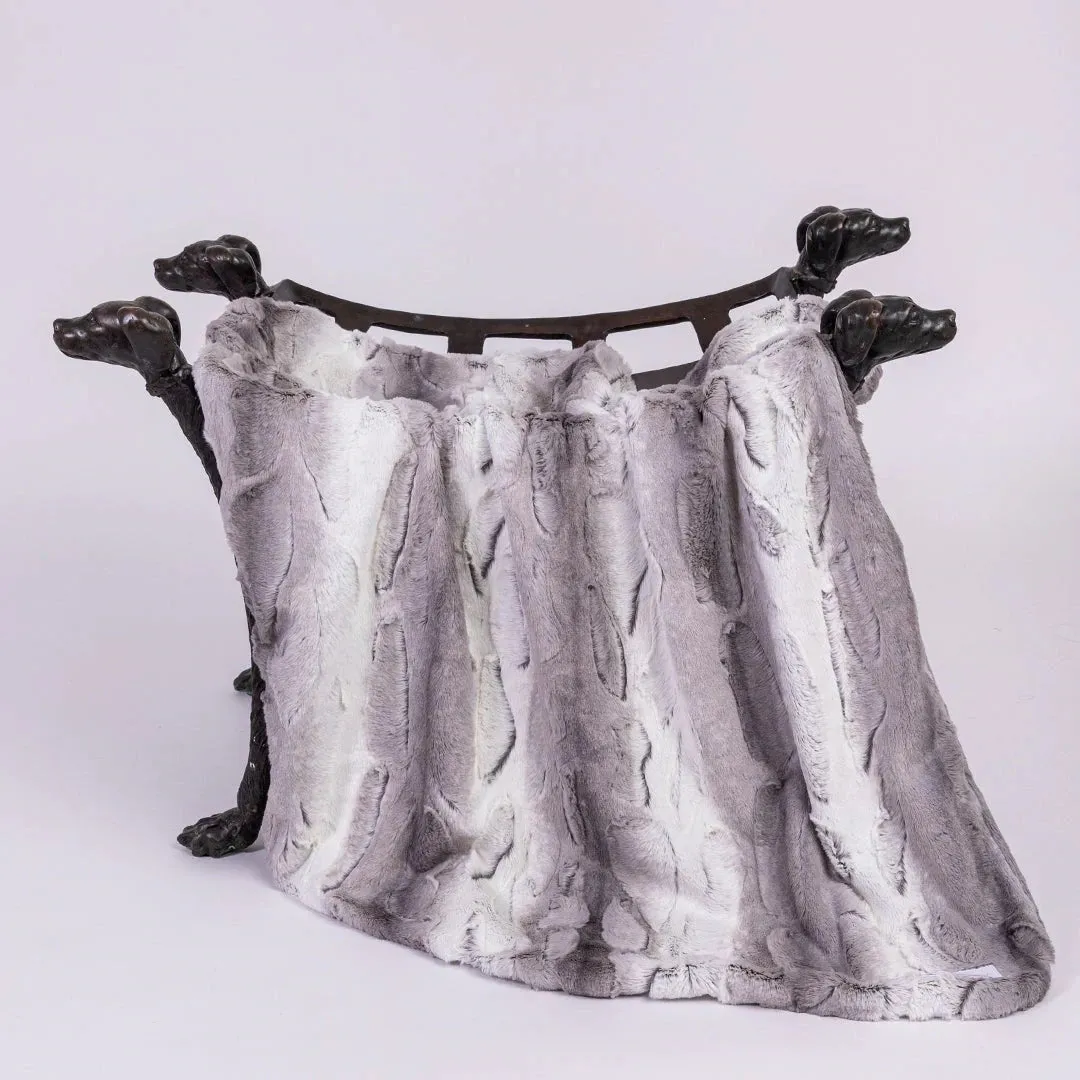 Cashmere Collection Faux-Fur Dog Bed in Soft Grey (Custom/Direct-Ship) (Made in the USA)