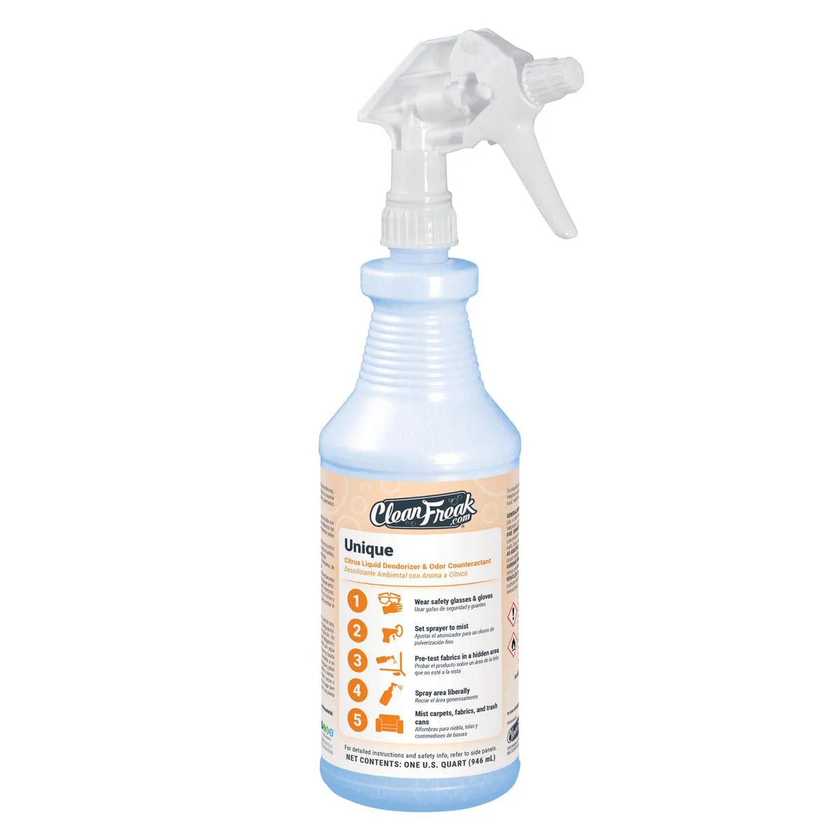 CleanFreak® 'Unique' Citrus Liquid Deodorizer & Odor Counteractant (32 oz Bottles) - Case of 6