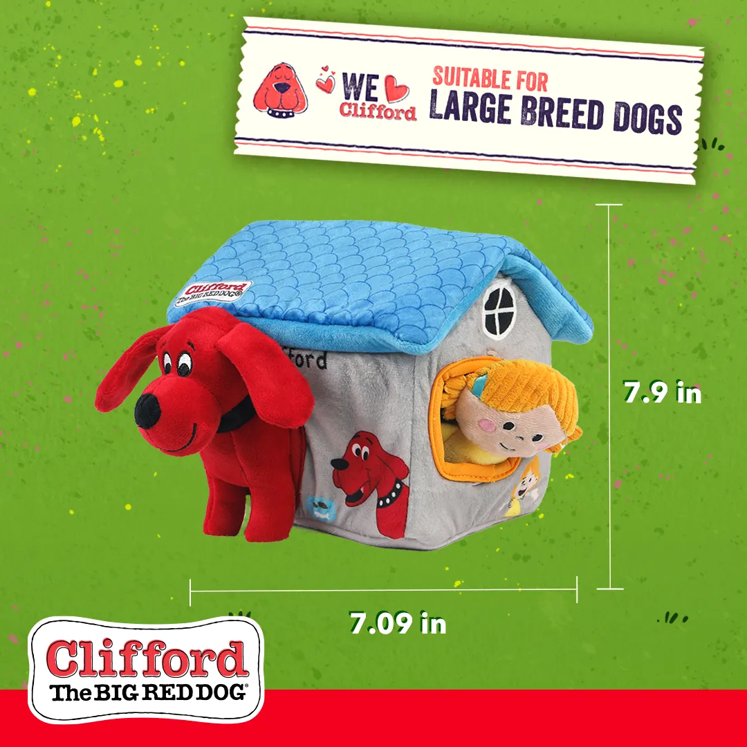 Clifford® Cozy House Puzzle Hide n' Seek 7.9" Plush Dog Toy