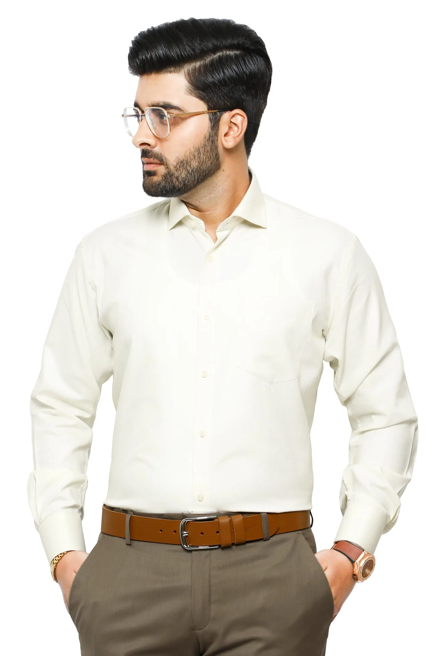 Cream Formal Shirt