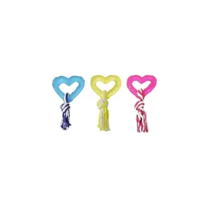 Flamingo TPR Heart With Rope Assorted 8cm