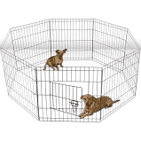 Foldable Metal Exercise Fence Cage Dog Kennel
