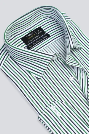 Green Bengal Stripes Formal Shirt