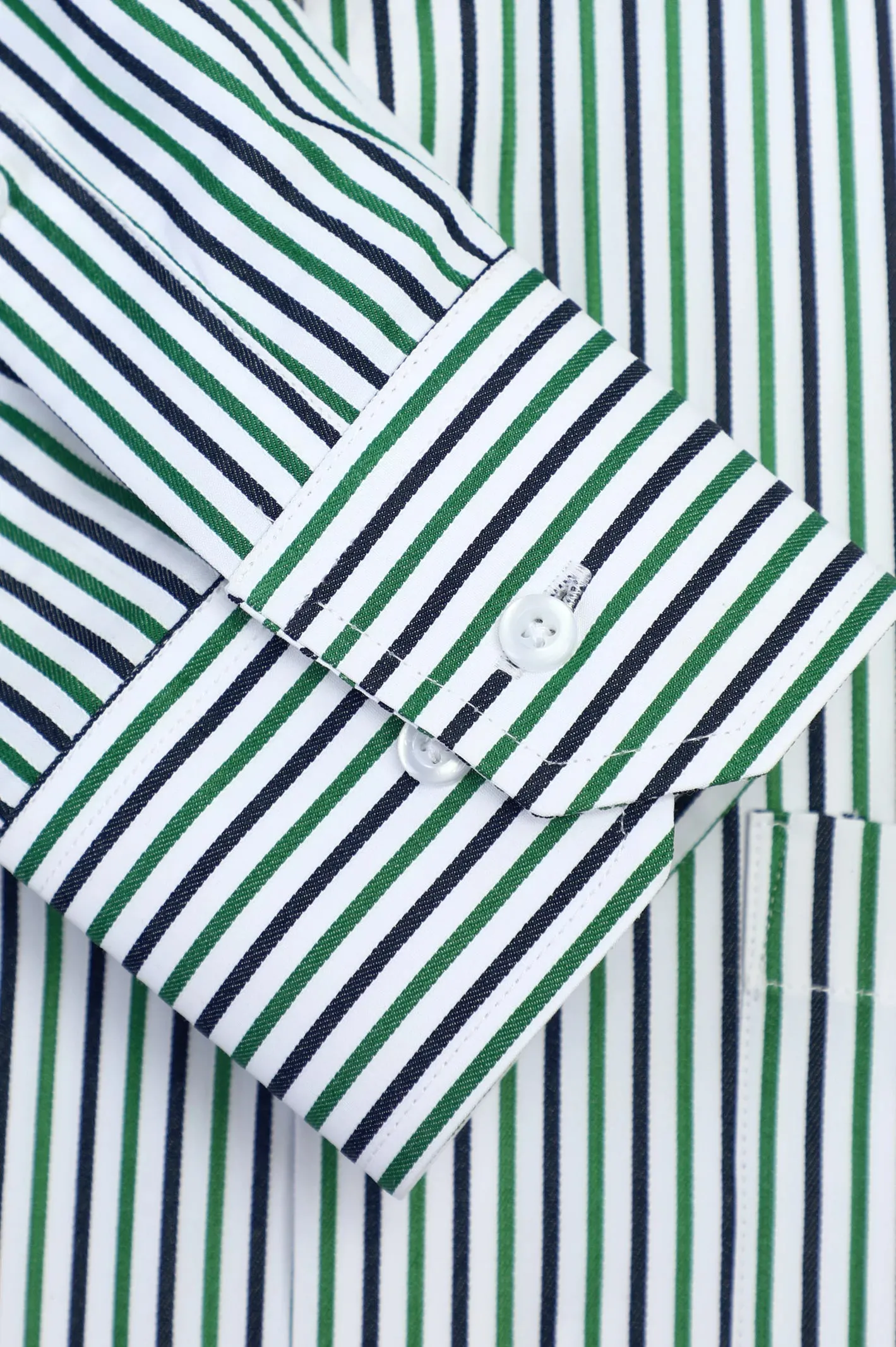 Green Bengal Stripes Formal Shirt