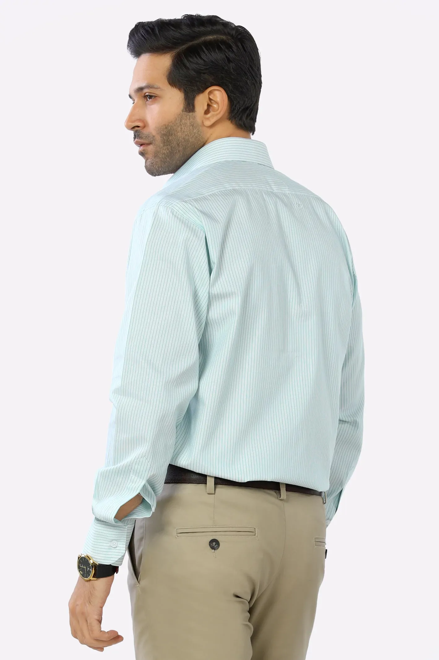 Green Candy Stripe Formal Shirt