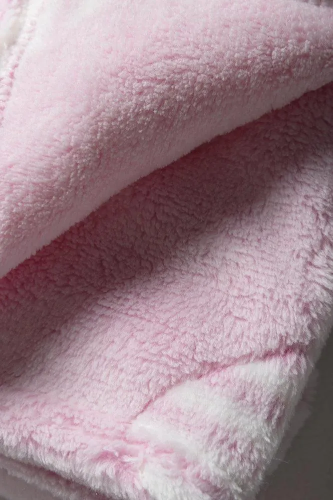 Heart Coral Fleece Blanket Pink