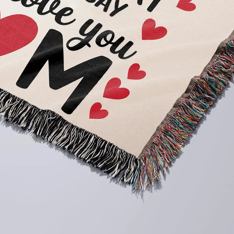I Love You Mom 50" x 60" Gift Woven Jacquard Blanket