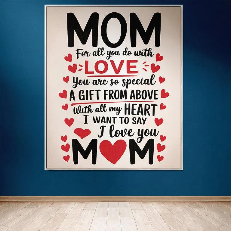 I Love You Mom 50" x 60" Gift Woven Jacquard Blanket