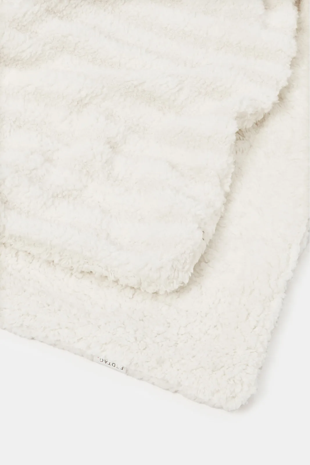 Ivory Stripe Reversible Sherpa Blanket (Single Size)