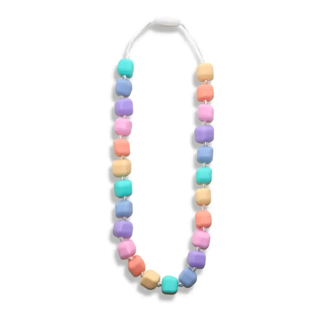 Kids Chew Pendants Necklace - Pastel Rainbow