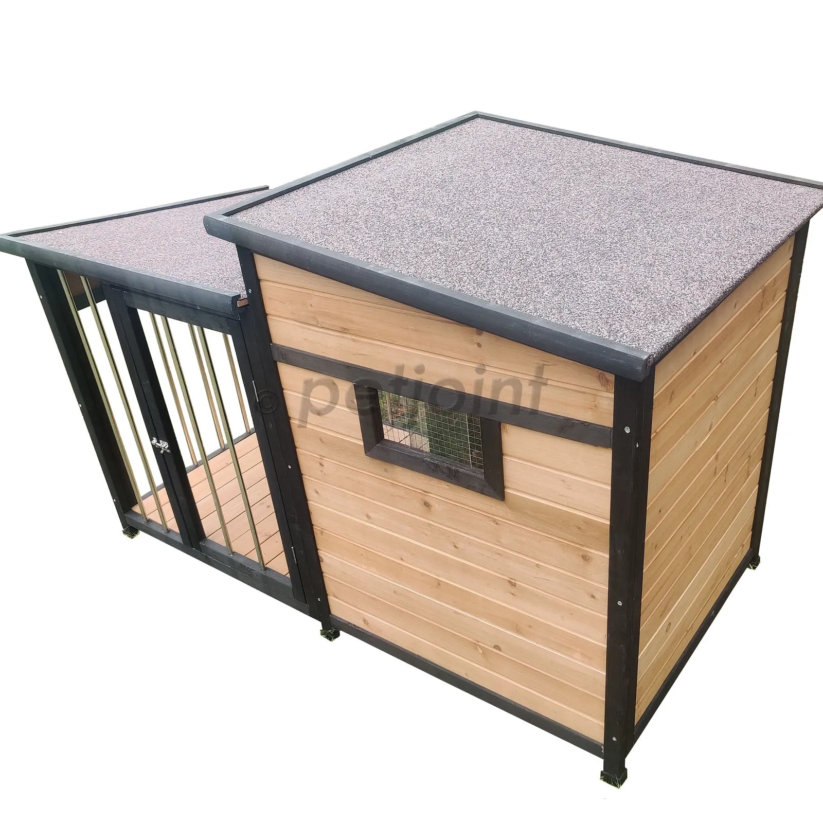 Large Wooden Dog Kennel Crate Door Lock, In-built Storage, Window