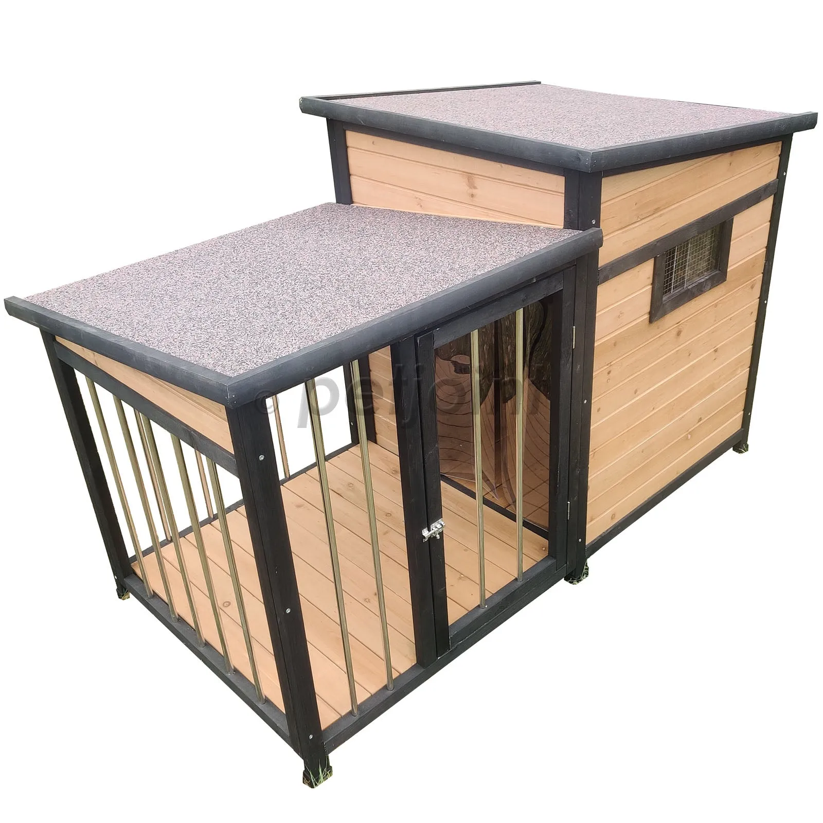 Large Wooden Dog Kennel Crate Door Lock, In-built Storage, Window