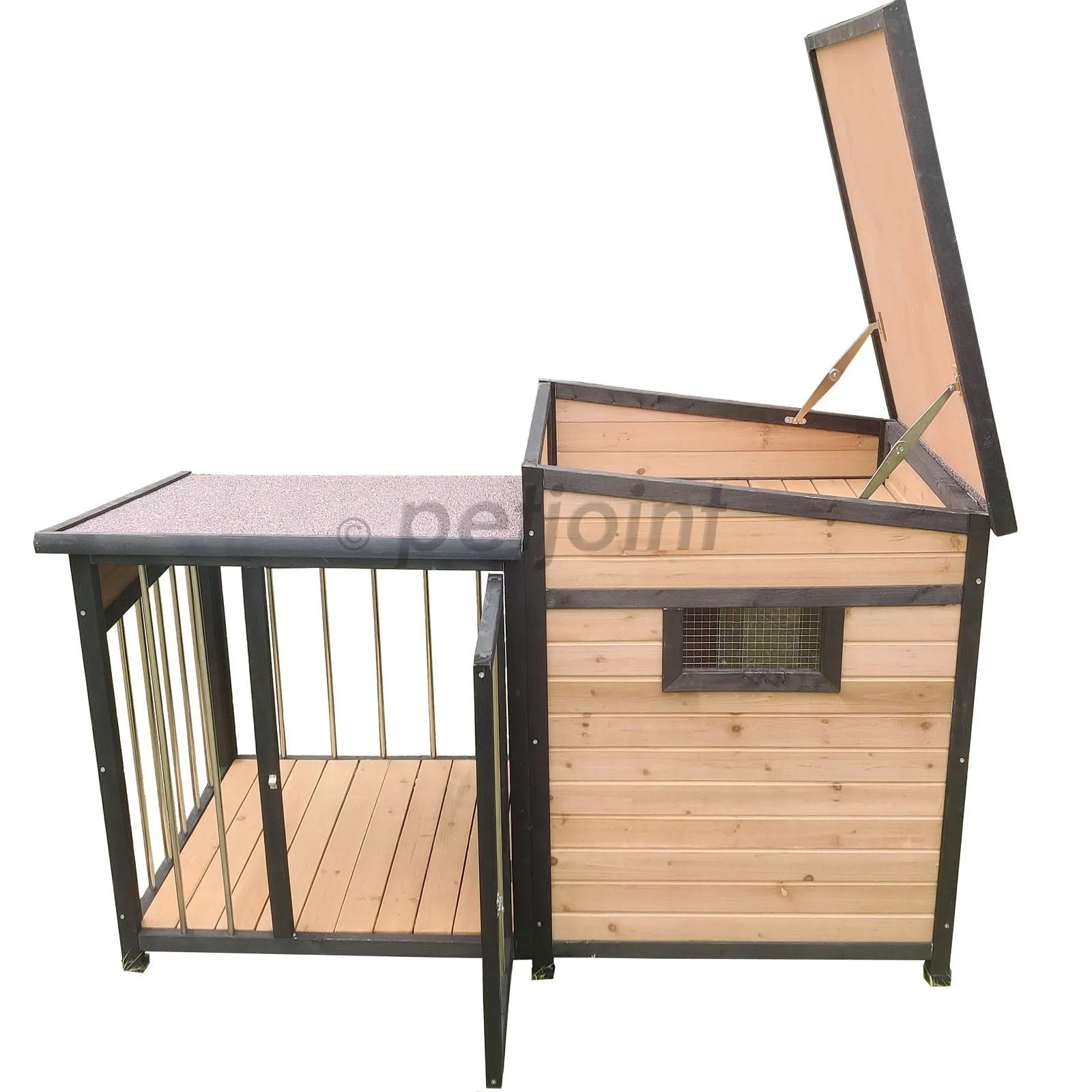 Large Wooden Dog Kennel Crate Door Lock, In-built Storage, Window