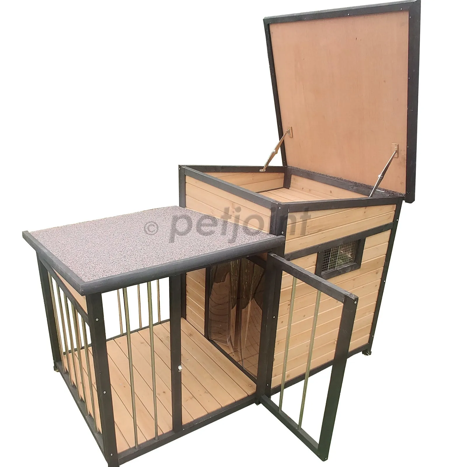 Large Wooden Dog Kennel Crate Door Lock, In-built Storage, Window