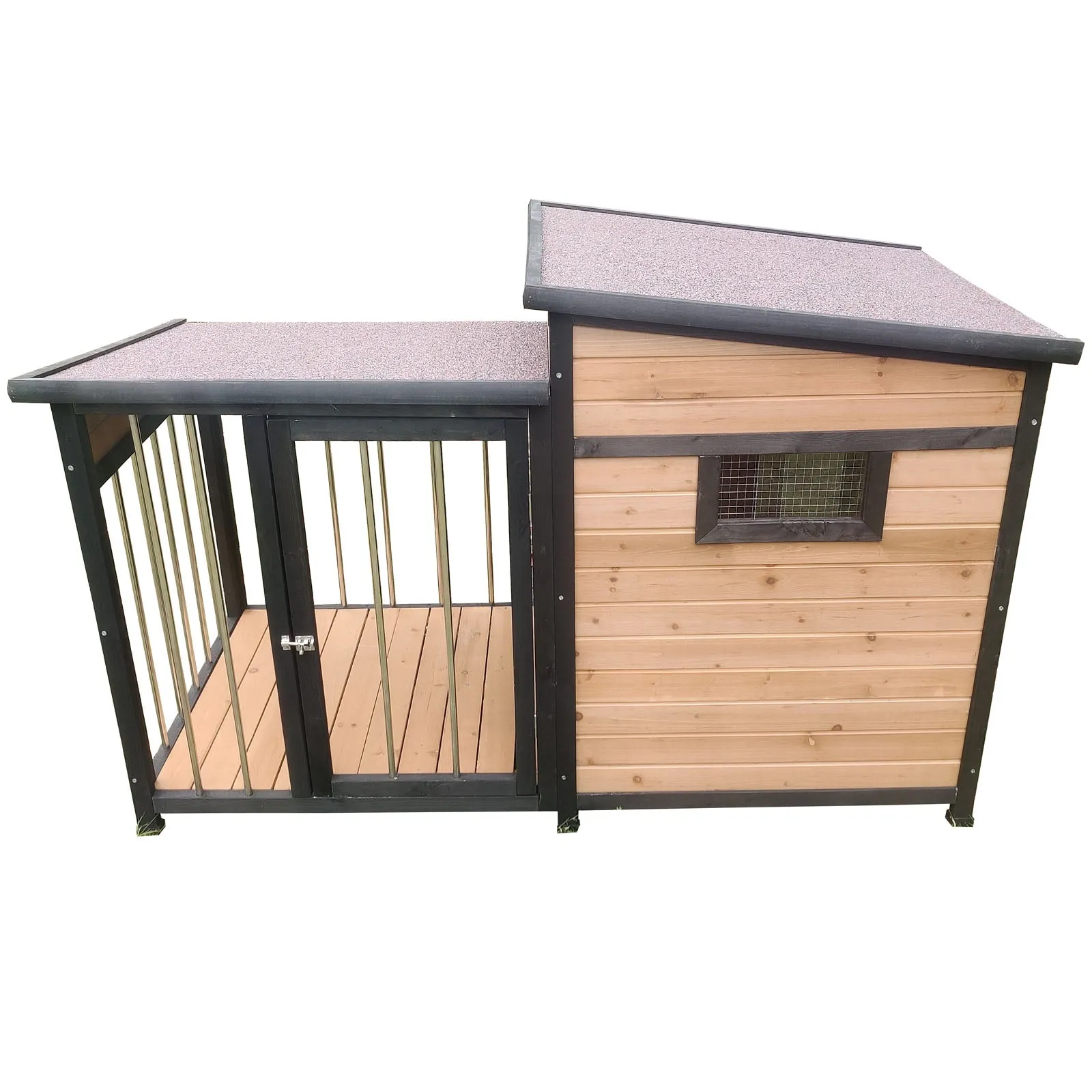 Large Wooden Dog Kennel Crate Door Lock, In-built Storage, Window