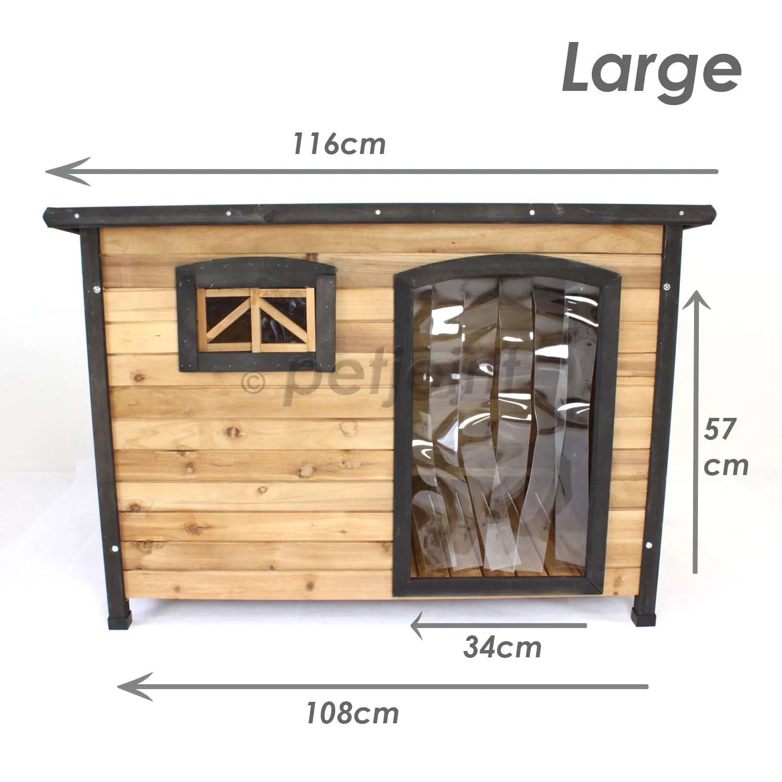 Large Wooden Pet Dog Kennel House Home - Indoor Outdoor