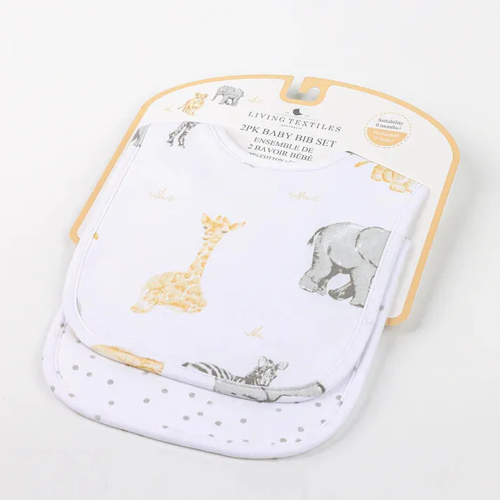 Living Textiles 2pk Bibs - Savana Babies